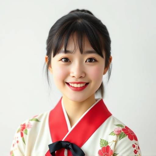 Headshot of Akari Yamamoto, a Japanese woman in her 20s with a cheerful smile, wearing a wagashi making uniform.